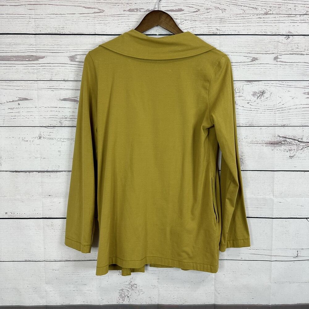 Neon Buddha Cardigan‎ Sweatshirt Womens XS Mustard Yellow Oversized Buttons Art - Picture 5 of 12